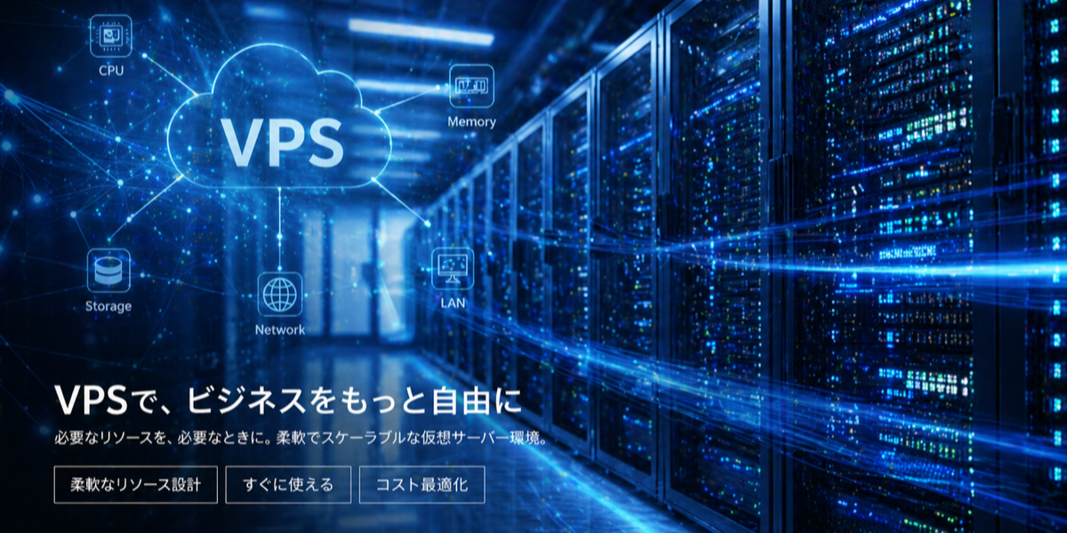 物理ホスト上に複数 VM が動作する VPS のイメージ